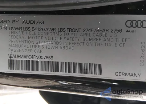 2015 Audi A6 3.0 Tdi Premium Plus z USA, uszkodzony, nr VIN WAUFMAFC4FN007855